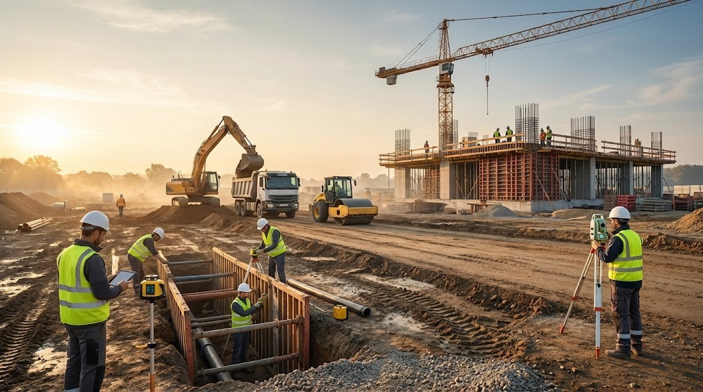 Chantier travaux publics et génie civil